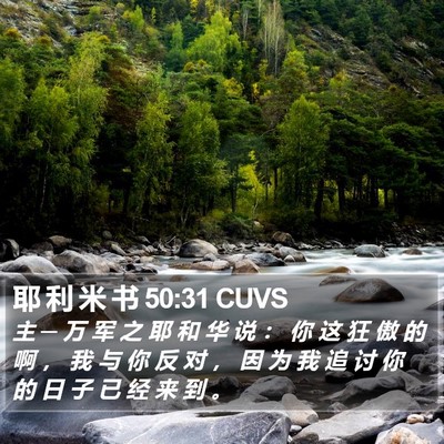 耶 利 米 书 50:31 CUVS Bible Verse Image