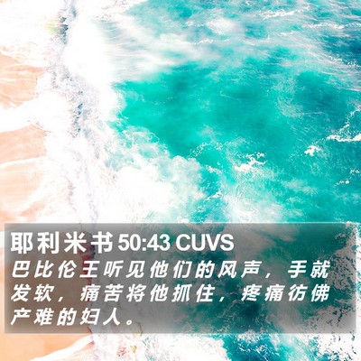耶 利 米 书 50:43 CUVS Bible Verse Image