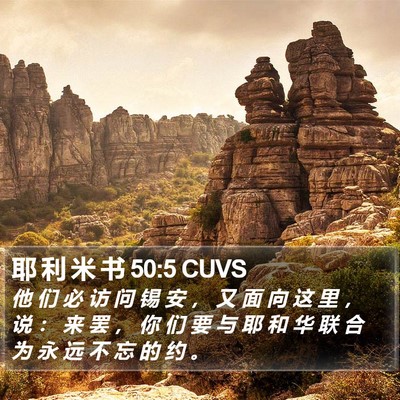 耶 利 米 书 50:5 CUVS Bible Verse Image