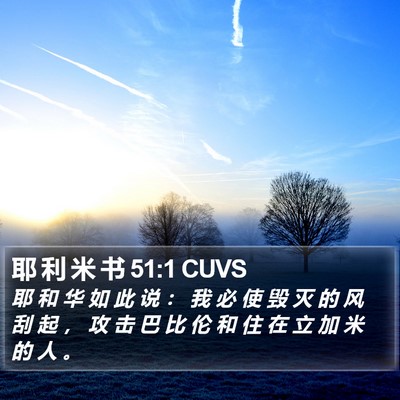 耶 利 米 书 51:1 CUVS Bible Verse Image