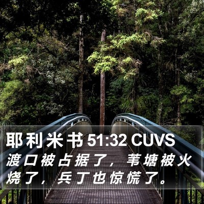 耶 利 米 书 51:32 CUVS Bible Verse Image
