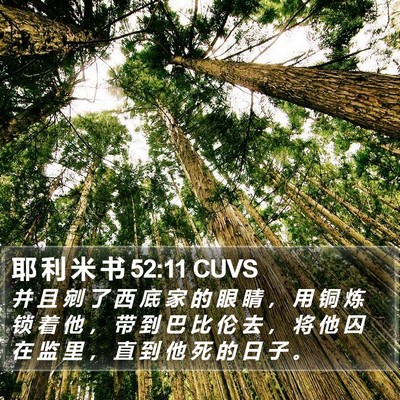 耶 利 米 书 52:11 CUVS Bible Verse Image