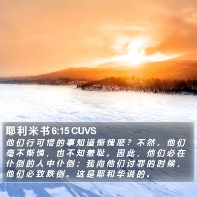 耶 利 米 书 6:15 CUVS Bible Verse Image