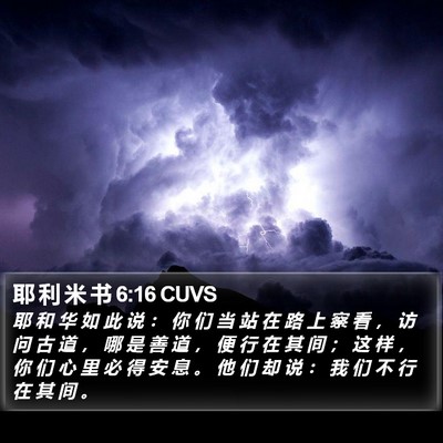 耶 利 米 书 6:16 CUVS Bible Verse Image