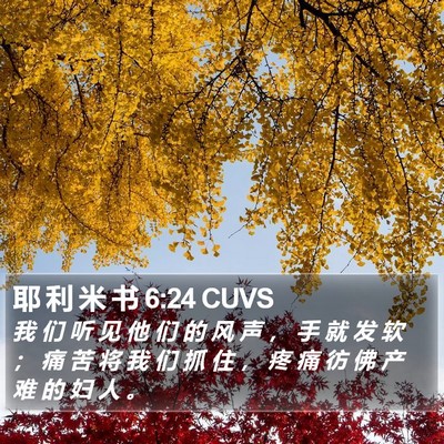 耶 利 米 书 6:24 CUVS Bible Verse Image