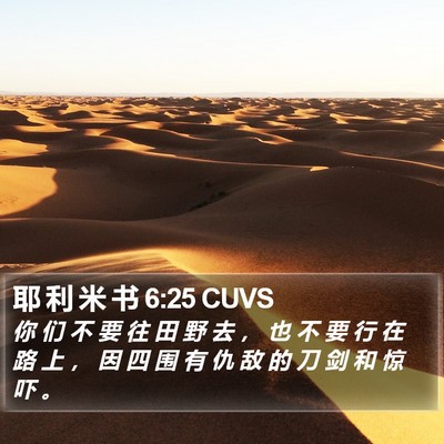 耶 利 米 书 6:25 CUVS Bible Verse Image