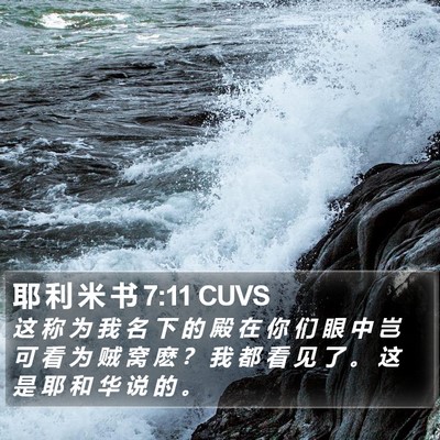 耶 利 米 书 7:11 CUVS Bible Verse Image