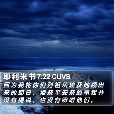 耶 利 米 书 7:22 CUVS Bible Verse Image