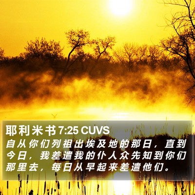 耶 利 米 书 7:25 CUVS Bible Verse Image