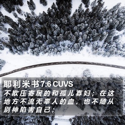 耶 利 米 书 7:6 CUVS Bible Verse Image