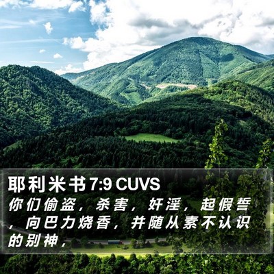 耶 利 米 书 7:9 CUVS Bible Verse Image