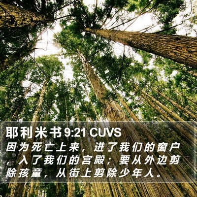 耶 利 米 书 9:21 CUVS Bible Verse Image