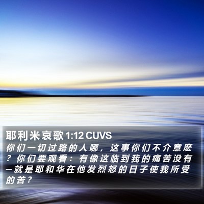耶 利 米 哀 歌 1:12 CUVS Bible Verse Image