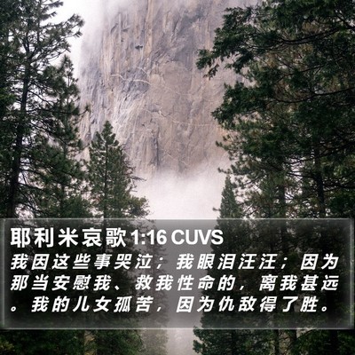 耶 利 米 哀 歌 1:16 CUVS Bible Verse Image