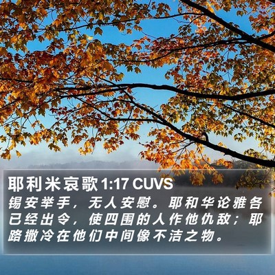 耶 利 米 哀 歌 1:17 CUVS Bible Verse Image
