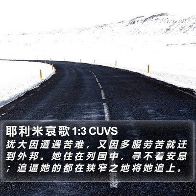 耶 利 米 哀 歌 1:3 CUVS Bible Verse Image