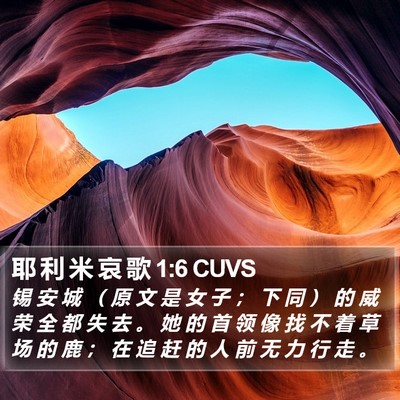 耶 利 米 哀 歌 1:6 CUVS Bible Verse Image