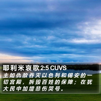 耶 利 米 哀 歌 2:5 CUVS Bible Verse Image