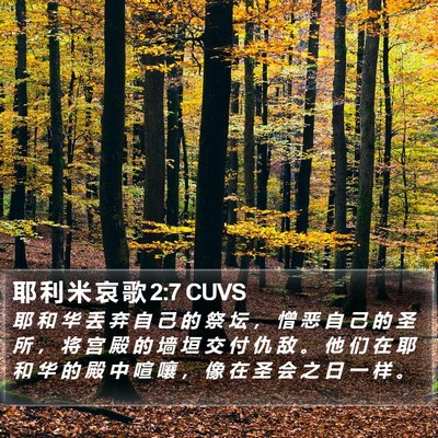 耶 利 米 哀 歌 2:7 CUVS Bible Verse Image