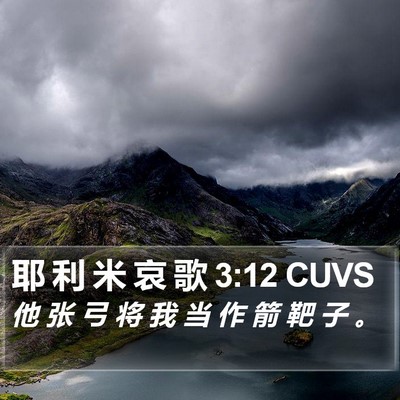 耶 利 米 哀 歌 3:12 CUVS Bible Verse Image