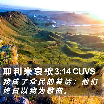 耶 利 米 哀 歌 3:14 CUVS Bible Verse Image