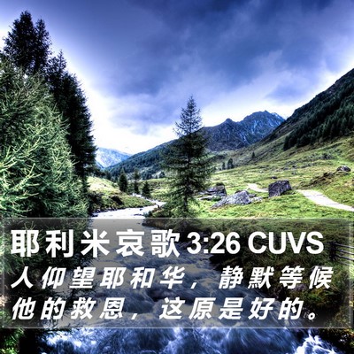 耶 利 米 哀 歌 3:26 CUVS Bible Verse Image
