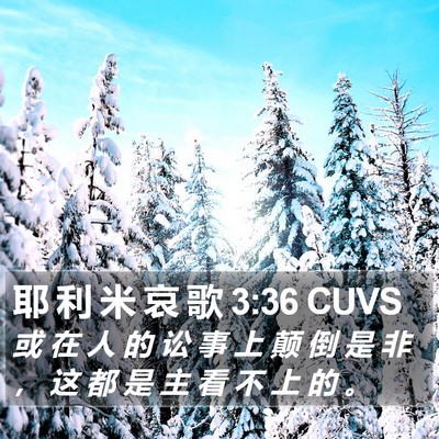 耶 利 米 哀 歌 3:36 CUVS Bible Verse Image