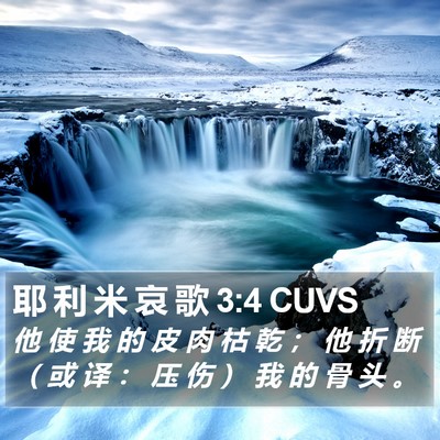 耶 利 米 哀 歌 3:4 CUVS Bible Verse Image