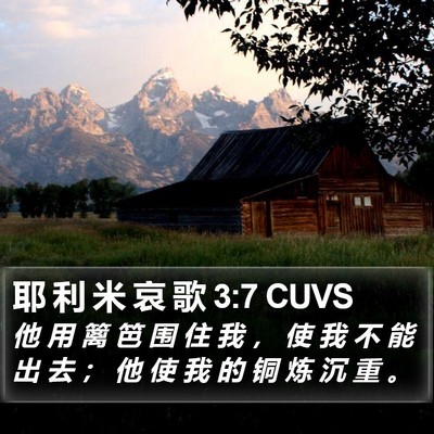耶 利 米 哀 歌 3:7 CUVS Bible Verse Image