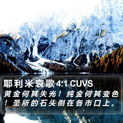 耶 利 米 哀 歌 4:1 CUVS Bible Verse Image