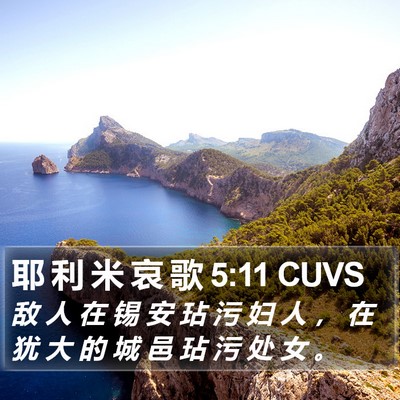 耶 利 米 哀 歌 5:11 CUVS Bible Verse Image