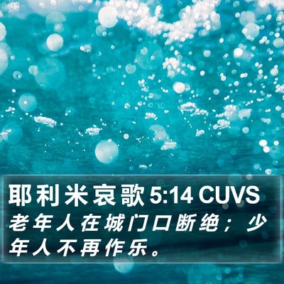 耶 利 米 哀 歌 5:14 CUVS Bible Verse Image