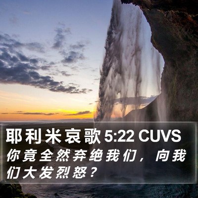 耶 利 米 哀 歌 5:22 CUVS Bible Verse Image