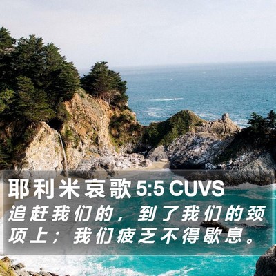 耶 利 米 哀 歌 5:5 CUVS Bible Verse Image