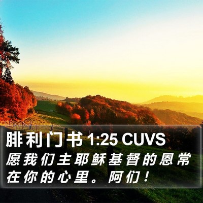 腓 利 门 书 1:25 CUVS Bible Verse Image