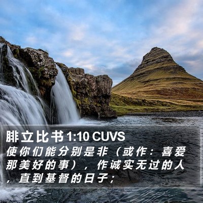 腓 立 比 书 1:10 CUVS Bible Verse Image