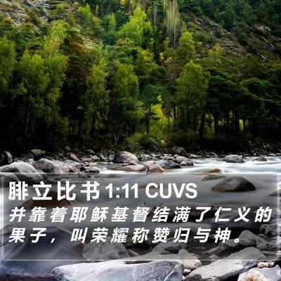 腓 立 比 书 1:11 CUVS Bible Verse Image