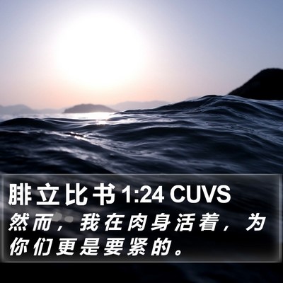 腓 立 比 书 1:24 CUVS Bible Verse Image