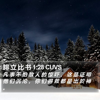 腓 立 比 书 1:28 CUVS Bible Verse Image