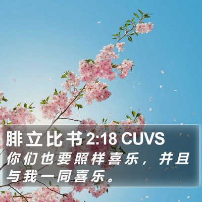 腓 立 比 书 2:18 CUVS Bible Verse Image