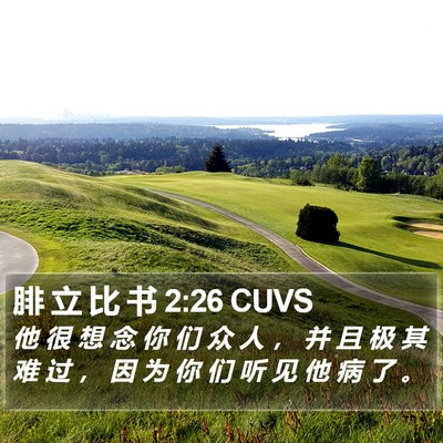 腓 立 比 书 2:26 CUVS Bible Verse Image