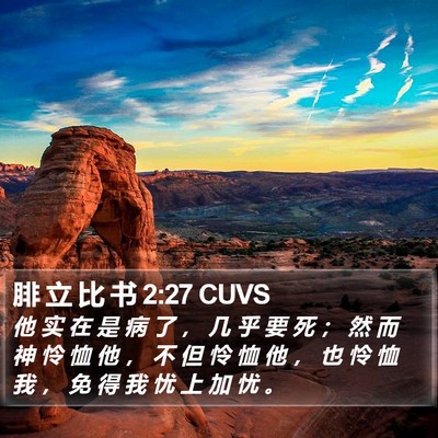 腓 立 比 书 2:27 CUVS Bible Verse Image
