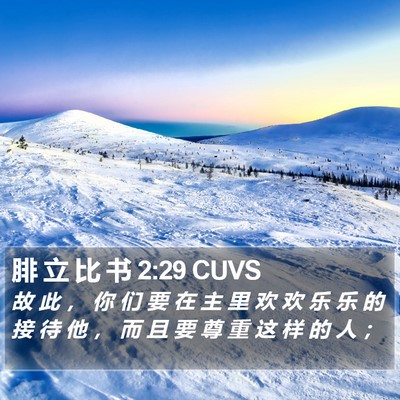 腓 立 比 书 2:29 CUVS Bible Verse Image
