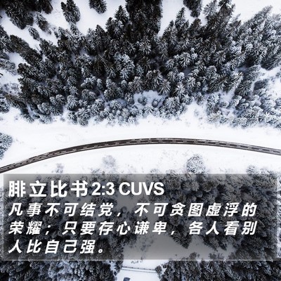 腓 立 比 书 2:3 CUVS Bible Verse Image