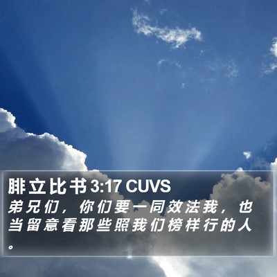 腓 立 比 书 3:17 CUVS Bible Verse Image