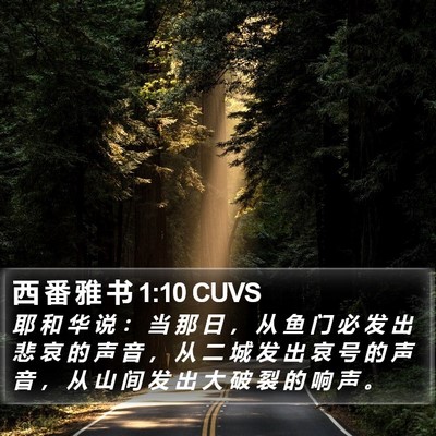 西 番 雅 书 1:10 CUVS Bible Verse Image