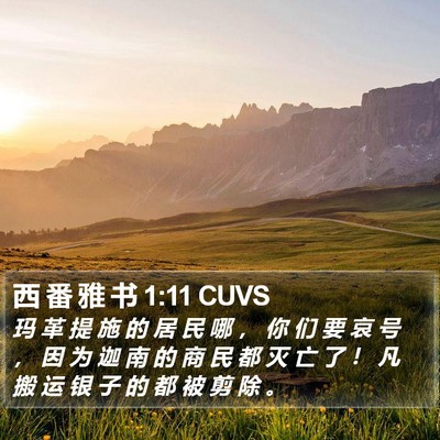 西 番 雅 书 1:11 CUVS Bible Verse Image
