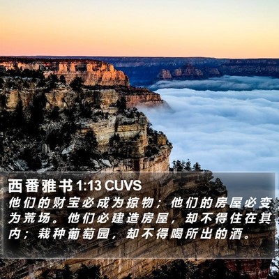 西 番 雅 书 1:13 CUVS Bible Verse Image