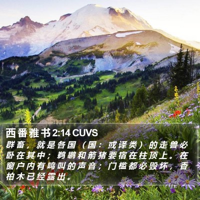 西 番 雅 书 2:14 CUVS Bible Verse Image