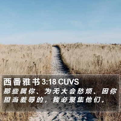 西 番 雅 书 3:18 CUVS Bible Verse Image